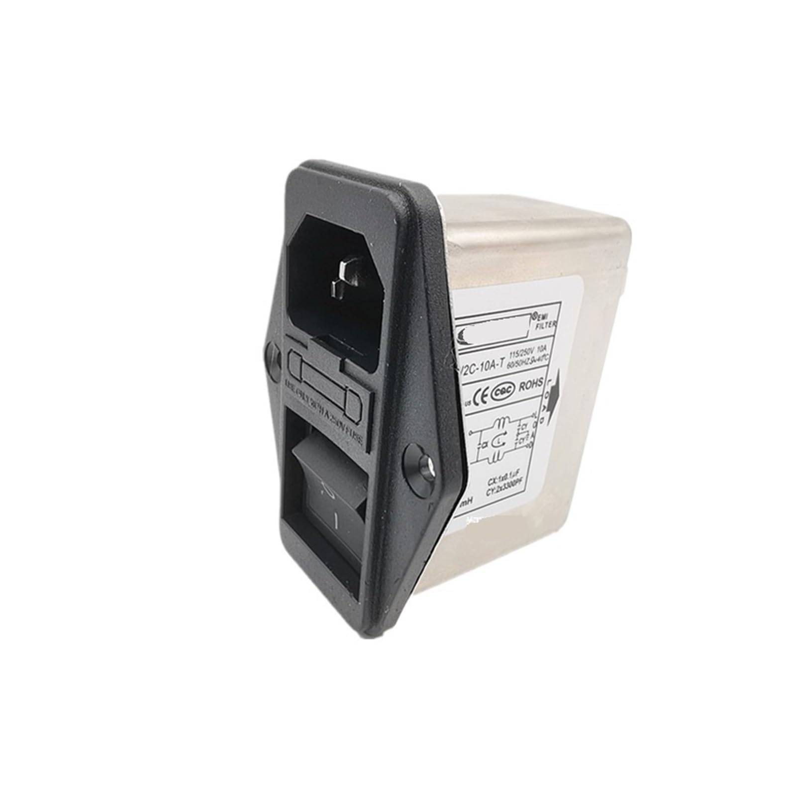 Filtre de puissance avec interrupteur et fusible 220V 10A prise CW2C-10A-T