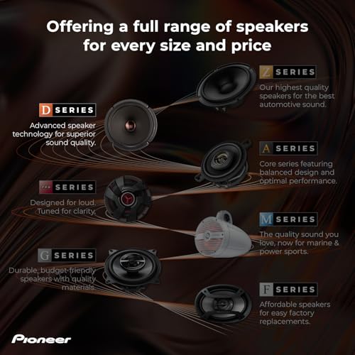 image for Pioneer D-Series TS-D65C 6.5” 2-Way Speakers (Pair) – 270W Max, Cr