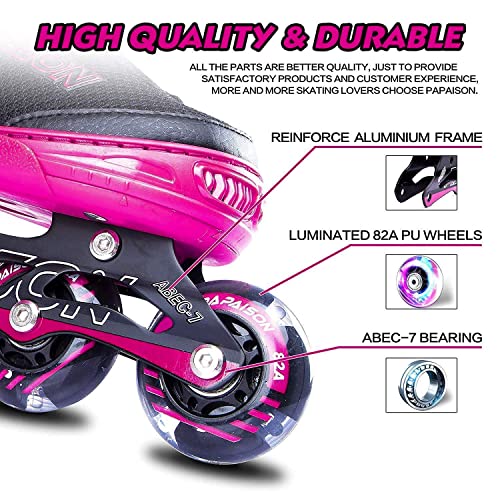 Image of PAPAISON Adjustable Inline Skates for Kids and Adults with Full Light Up Wheels, Outdoor Roller Skates for Girls and Boys, Men and Women