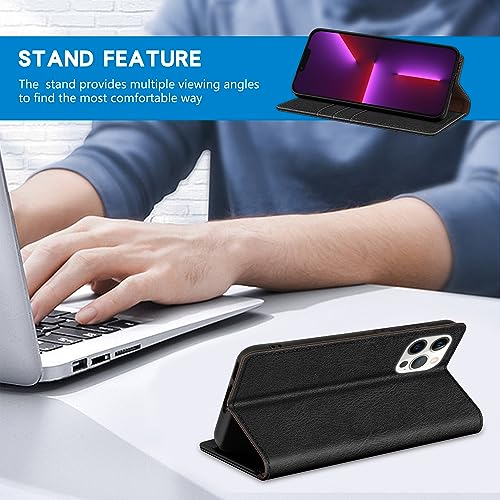 Image of ZZXX for iPhone 13 Pro Max Wallet Case Strong Magnetic 6.7 inch,Black