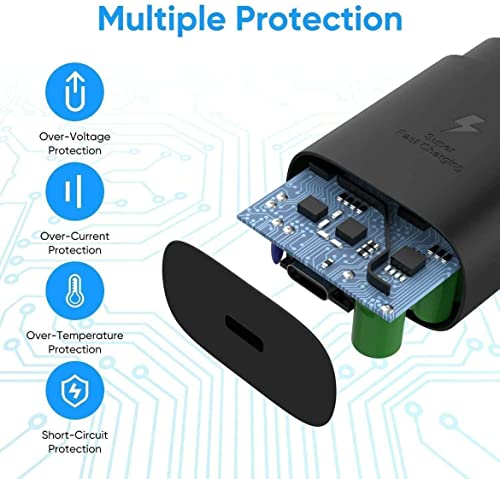 Image of MAK 25W Charger USB-C Super Fast Charging Adapter Compatible for Galaxy S21 /S21+ /S21 Ultra /S20 /S20+ /S20 Ultra /Note 10,20 /Note 20 Ultra /Note10+, Adapter Only, Black