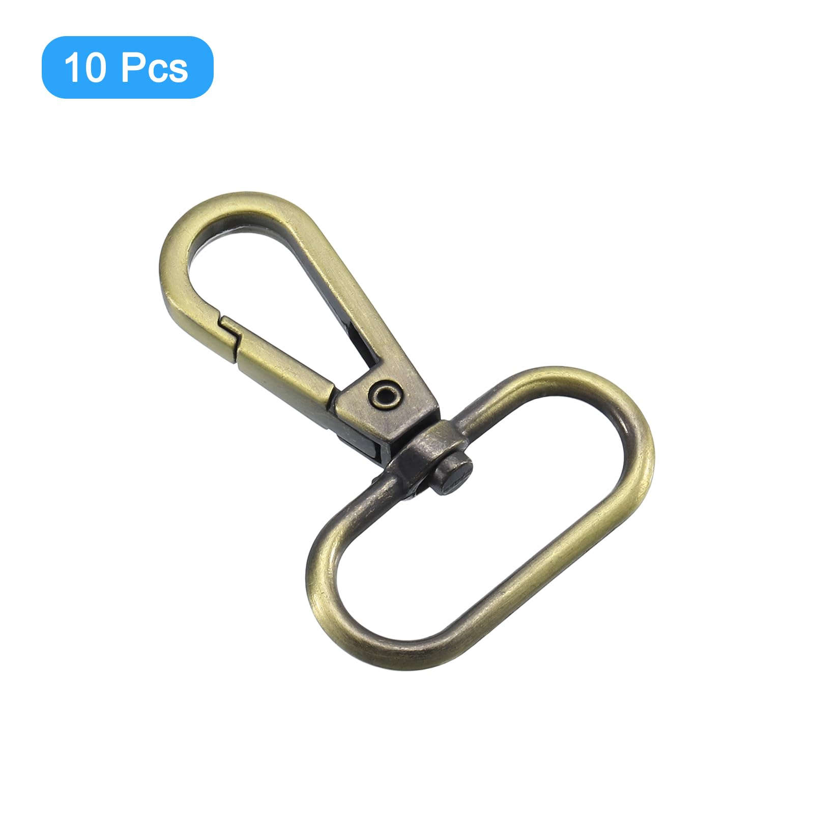 Draaibare karabijnhaak antiek messing 1,5 inch | HAR1.5 SW AB TWO