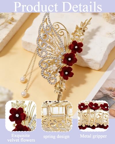 Pinza Mariposa de Metal KRLBZER para Mujeres, Accesorio Elegante para Uso Diario miniatura 6