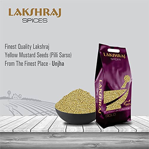 Image of LAKSHRAJ SPICES Yellow Mustard Seeds - 1 Kg | Pilli Sarso
