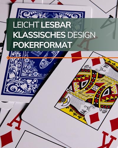 Bullets Playing Cards, 2X 54 Plastik Pokerkarten, Doppelpack, 2 Eckzeichen, Jumbo-Index, Wasserfest, Spielkarten