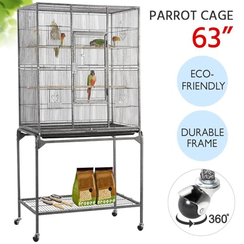 Yaheetech 63'' Detachable Parrot Cage For Cockatiel Sun Parakeet Green Cheek Conure Lovebird Budgie Finch Bird Cage With Stand thumb #2