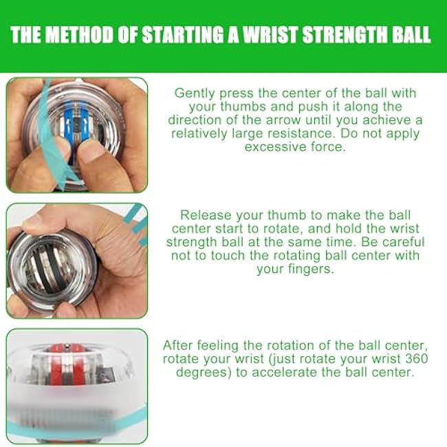 Hand Wrist Forearm Trainer Gyro Ball Exerciser Gyro Ball Strengthener For & Training Wrist Exerciser