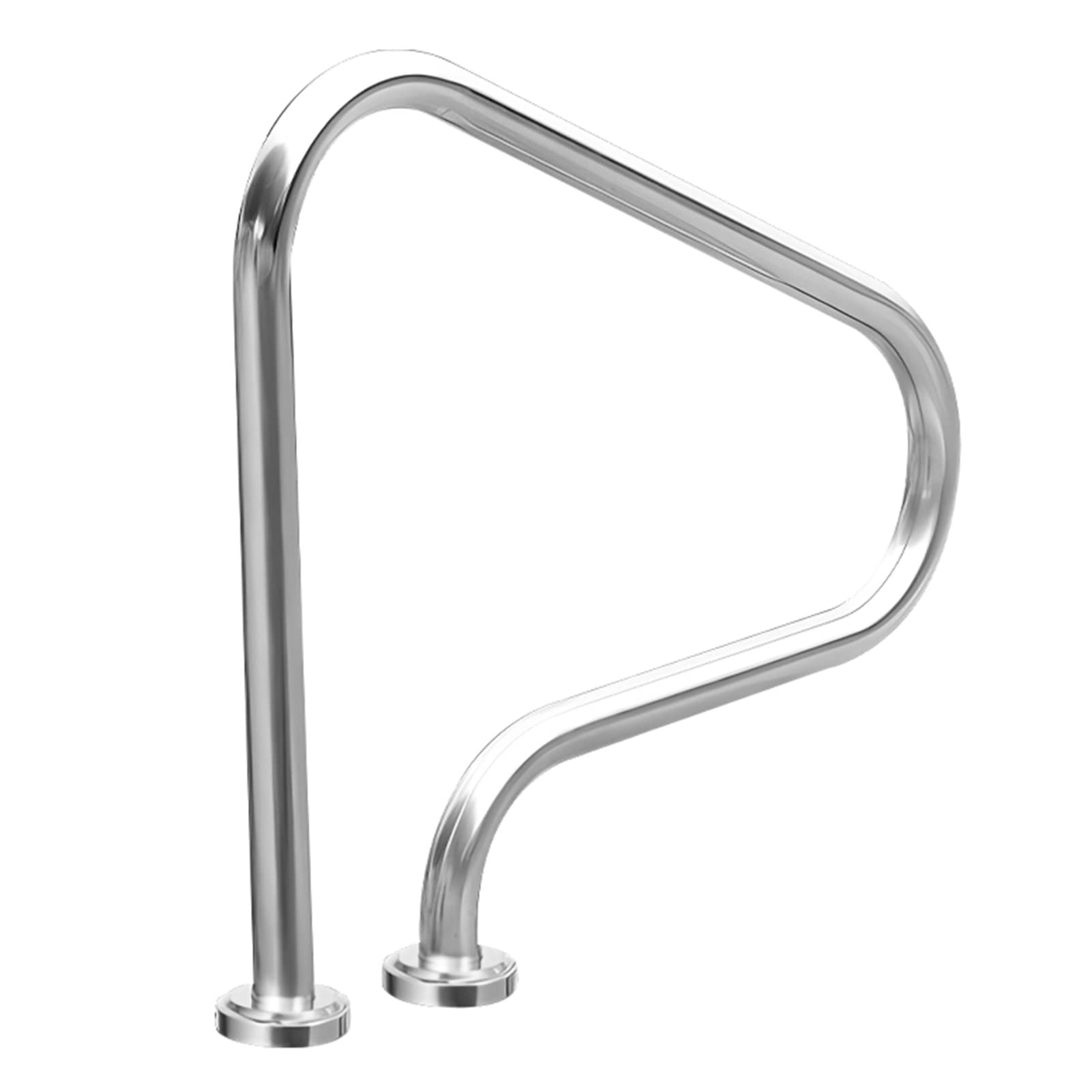 Swimming Pool Safety Hand Rail Swimming Pool Hand Rail Height 31.5 in with Installation Kit - for Inground Pools Entrances, 304 Stainless Steel 3-Bend Outdoor Pool Stair Handrails