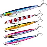 【TACKLAND】 高コスパ 左右非対称 メタルジグ 5本セット 10g 20g 30g 40g 60g 80g 実績カラー ショアジギング オフショア バーチカル 堤防 地磯 沖堤防 船釣り ジグ ルアー 青物 太刀魚 (40g/人気カラー5色セット)