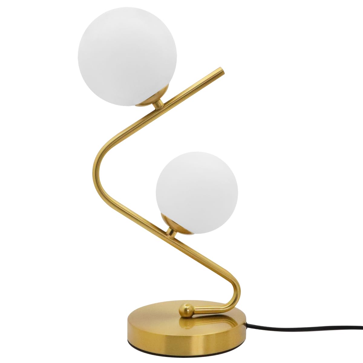 Long Life Lamp Company Brass Twin Opal Globe Table Lamp Desk Lamp Frosted Glass Sphere Bedside Light T516f