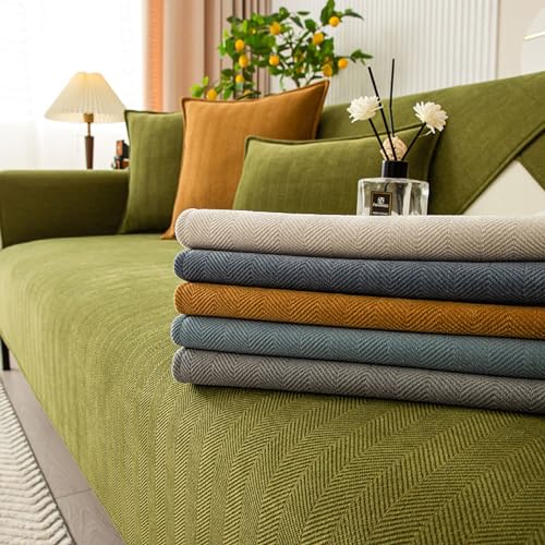 Housse de canapé antidérapante beige premium pour meuble en L - 6