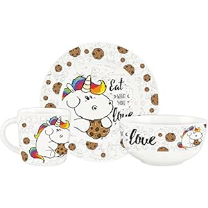 Pummeleinhorn Eat What You Love Geschirrset, 3-teilig