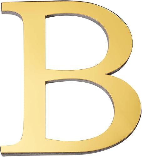 Letras acrílicas 3D con espejo para pared, letras doradas, autoadhesivas, decoración de pared del hogar, letrero del alfabeto, calcomanías de pared