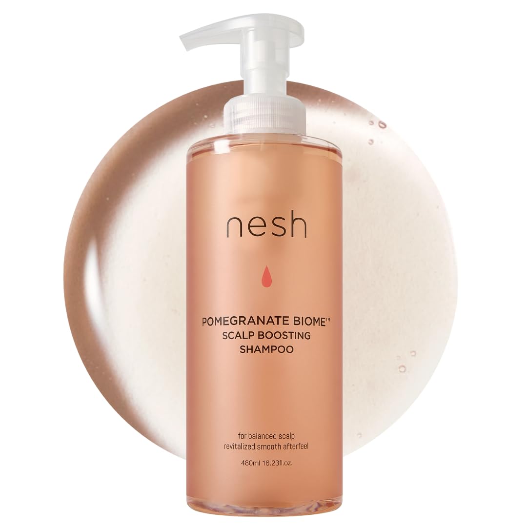 nesh Pomegranate Biome Scalp Shampoo – Korean Hydrating Shampoo for Dry, Sensitive Scalp (Vegan) – 480ml