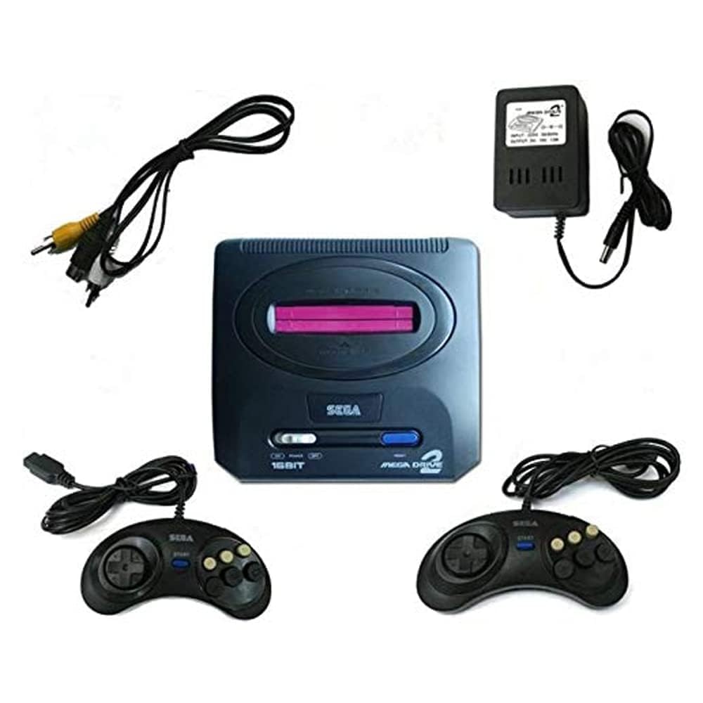 16 Bit, Black, with 2 Wired Controllers Mega Drive 2 Console,AV Cable and Power Adapter-image-17