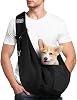 Puppy Carrier - Reversible Hands-free Dog Carry Sling for Small & Medium Dogs & Cats, Soft & Comfortable, Adjustable Dog Carrier Bag Shoulder Tote for Outdoor Walking, Travel & Shopping