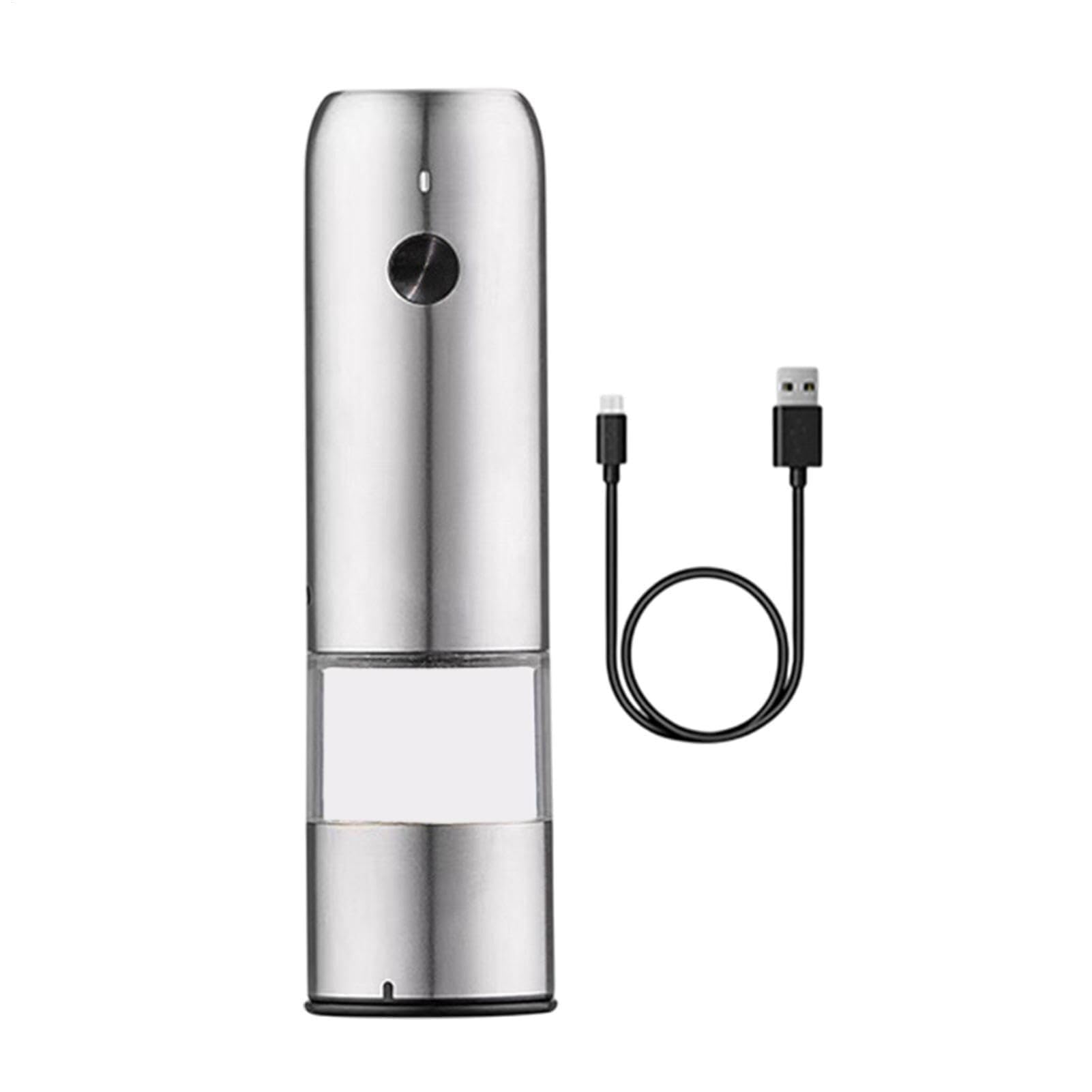 Molinillo de Pimienta Eléctrico Recargable USB, Sal Pimentero Cerámica Ajustable Portátil