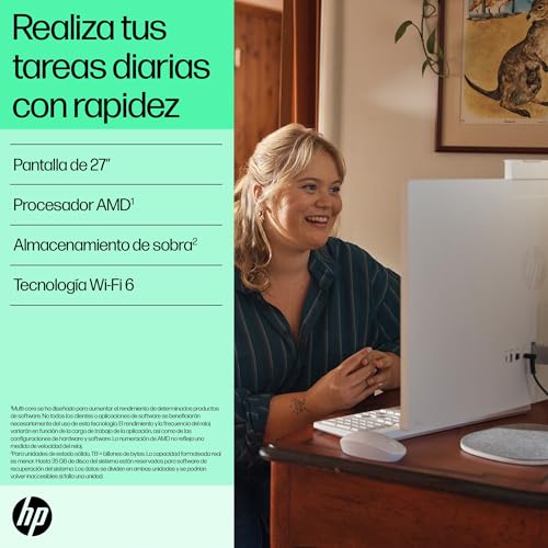 Miniatura 4 de Hp All-In-One 27-Cr0007ss - Ordenador De Sobremesa 27 Full Hd Con Cámara, Teclado Y Ratón Inalámbricos Amd Ryzen 5 7520u, 16gb Ram, 512gb Ssd, Windows 11 Home Blanco
