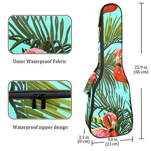 Housse pour ukulélé tropiacal flamant rose feuilles vertes 10 mm rembourrage épais 53,3 cm sac de transport avec sangles… - Les Beatles, Paul McCartney, John Lennon, RIngo Starr, George Harrison Housse pour ukulélé tropiacal flamant rose feuilles vertes 10 mm rembourrage épais 53,3 cm sac de transport avec sangles… – Image 5