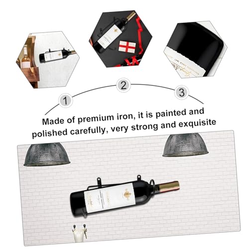 Soporte para botellas de hierro forjado negro 2 piezas miniatura 3