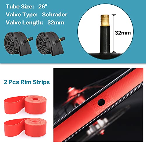 SIMEIQI 2 Pack Bike Tires and Tubes 26″/24″/ 27.5″x1.95″