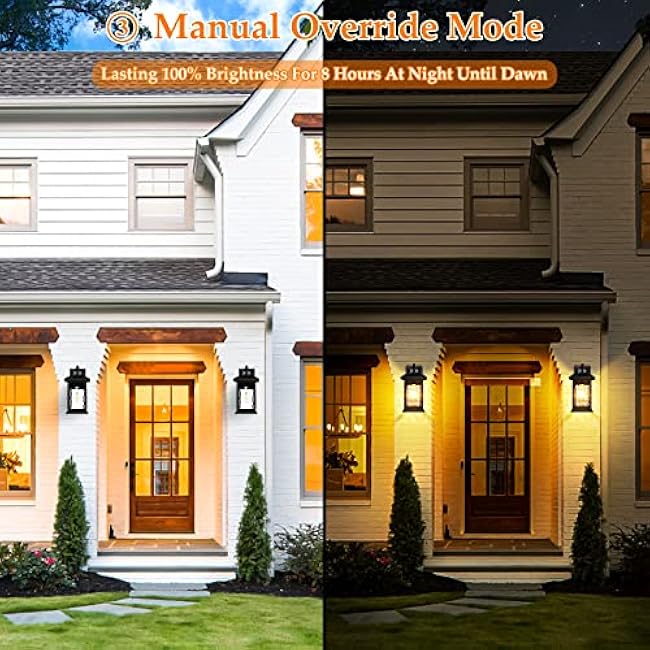 2 Packs Motion Sensor Outdoor Wall Lantern, Dusk to Dawn Outdoor Lighting, Black Porch Lights Fixture & Outside Wall Mount with Rippled Glass, Exterior Sconce Light for Front Patio Garage Entryway