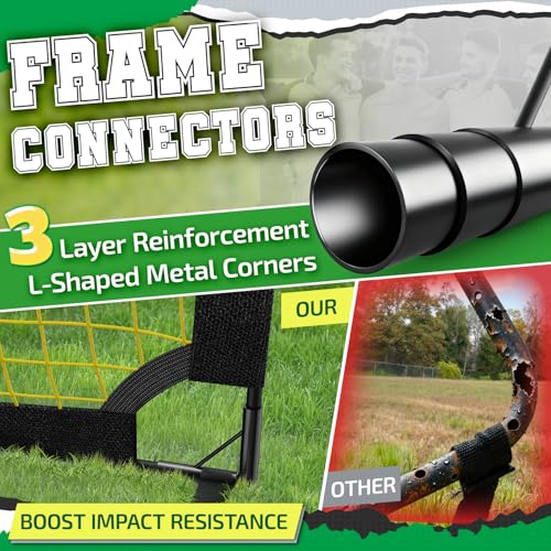 Image of Happy Jump Portable Soccer Goal 7x5 & 5x3.6 FT, Large-Frame Training Net | Great for Kids Ages 6-14 Skill Development, Ideal for Backyard Park School Beach Indoor Outdoor, Easy Fold Durable Dacron Net