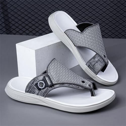Men's Flip Flops Open Toe Leather Slides Comfort Casual Outdoor Slippers Summer Fisherman Slip On Sandals for Men3