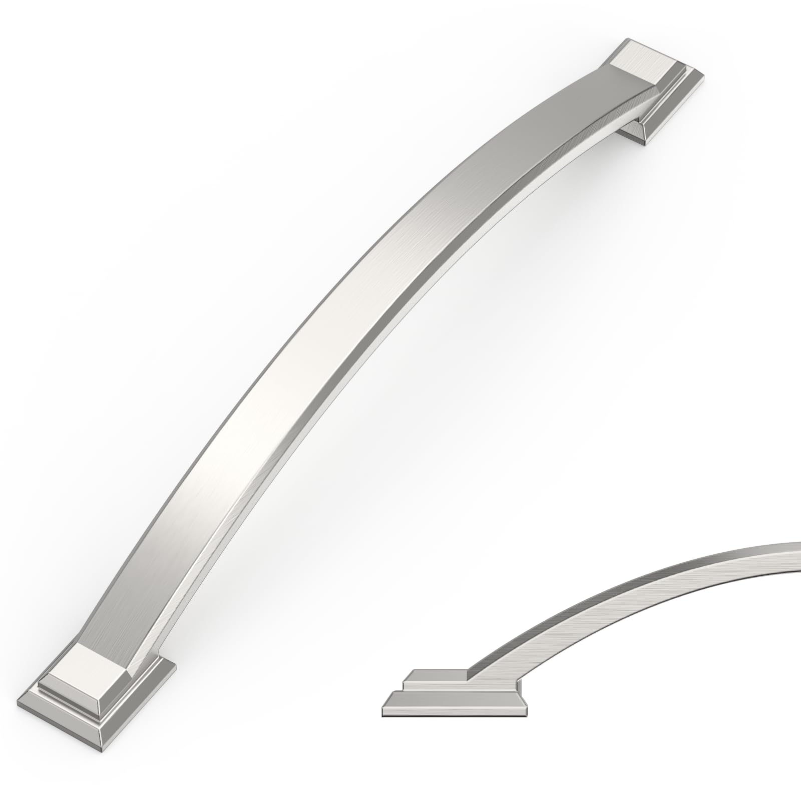 Amerdeco 10 Pack Brushed Satin Nickel Zinc Alloy Cabinet Pulls 160mm Kitchen AM035
