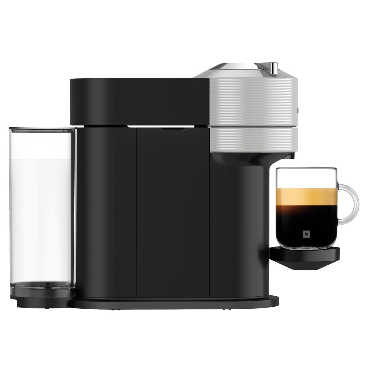 Nespresso Krups XN910B Vertuo Next Kaffeekapselmaschine | 1,1 L Wassertank | Kapselerkennung durch Barcode | 6 Tassengrößen | Power-Off Funktion | 54 % aus recyceltem Kunststoff | Light Grey