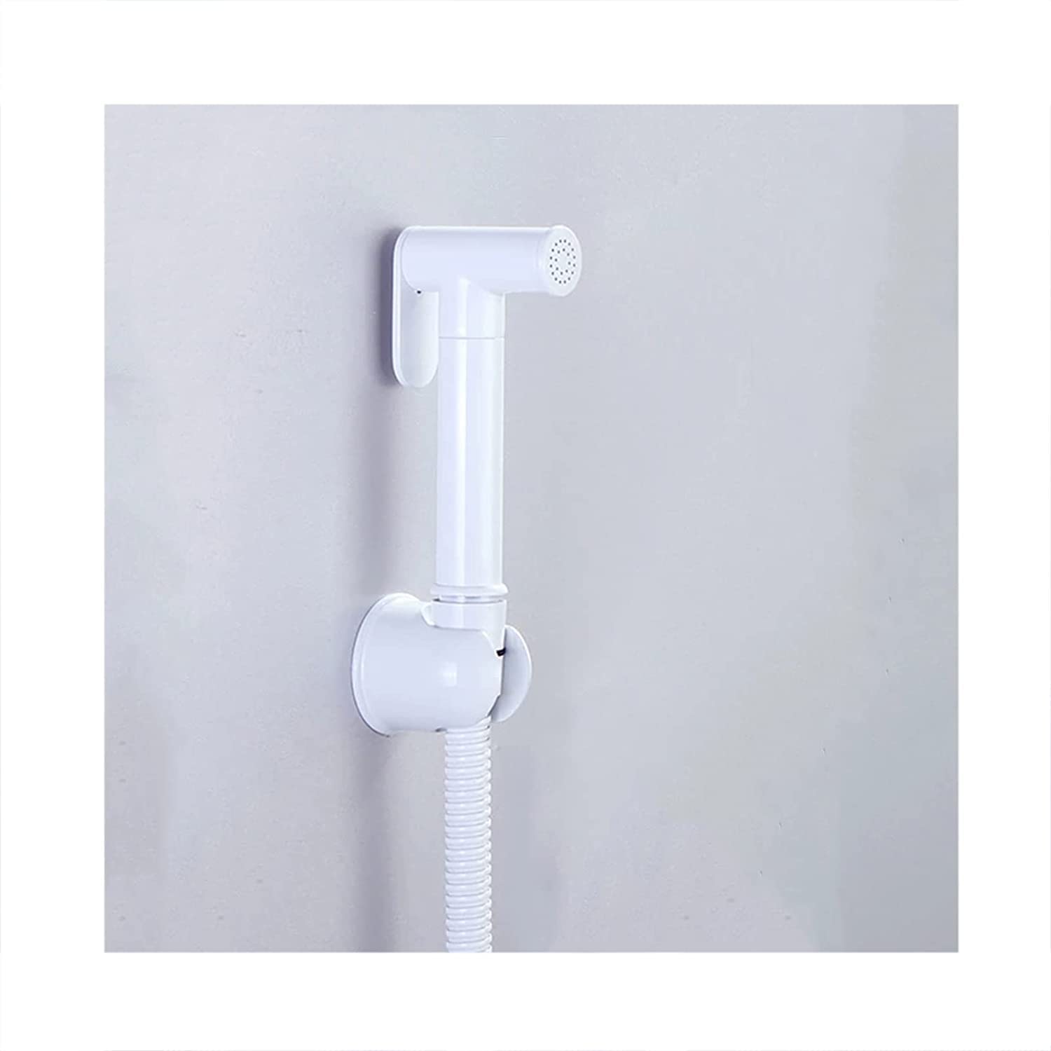 ZQFHSX Bidet Faucet, Handheld Toilet Sprayer, Solid Brass White Douche Kit, Shattaf Faucet Washer Shower Spout,C Set LWX