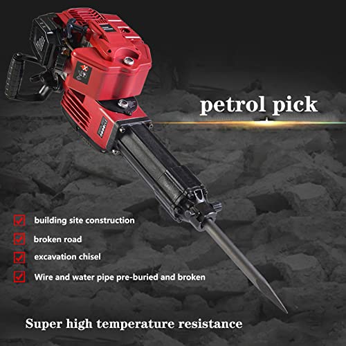 ZQDDBA Schwerlast-Bohrhammer, 3 Funktionen und Verstellbarer weicher Griff, 52-CC-Benzin-Betonbrecher-Pneumatikbohrer… – Bild 4