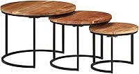 Vista 10 de Coffee Table mesa de Centro para salaNesting Tables 2 pcs Solid Reclaimed WoodSuitable for bedrooms, Living Rooms, and Dining Rooms