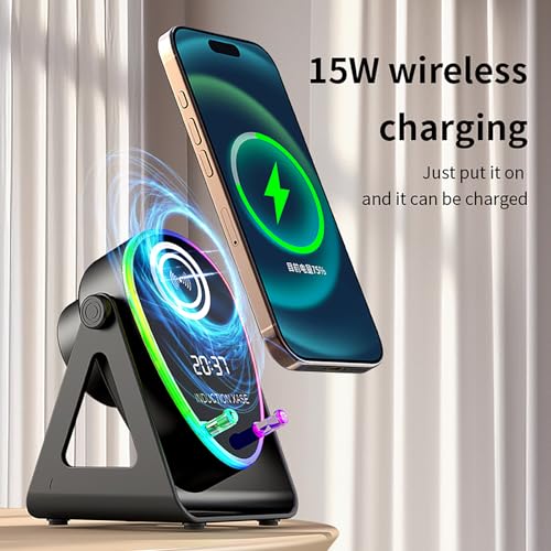 Image of 5-in-1 Induction Bluetooth Speaker with RGB Light Phone Stand