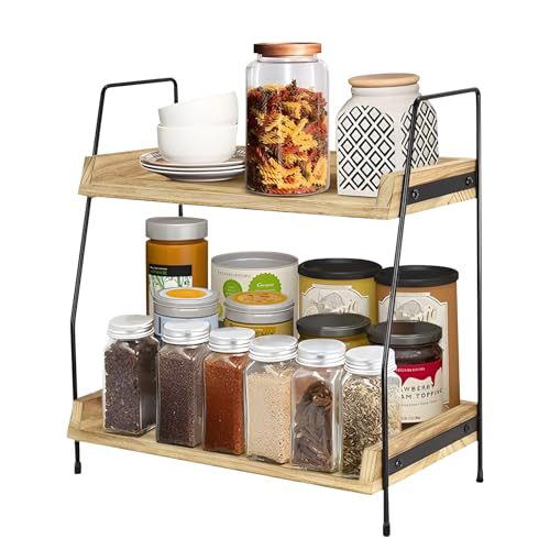 Tea and Coffee Station Organizer - Coffee Station Organizer for Countertop - Wooden Kitchen Counter Organizer, Coffee bar Accessories for Kitchen, Home, Office