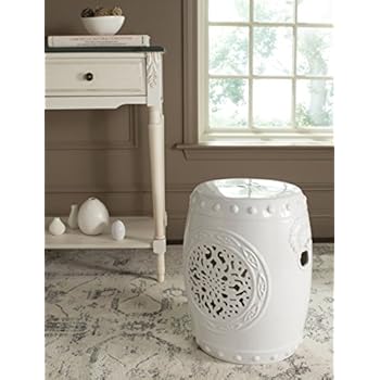 Alternative view of Safavieh Flower Drum Ceramic Decorative Garden Stool, Antique White