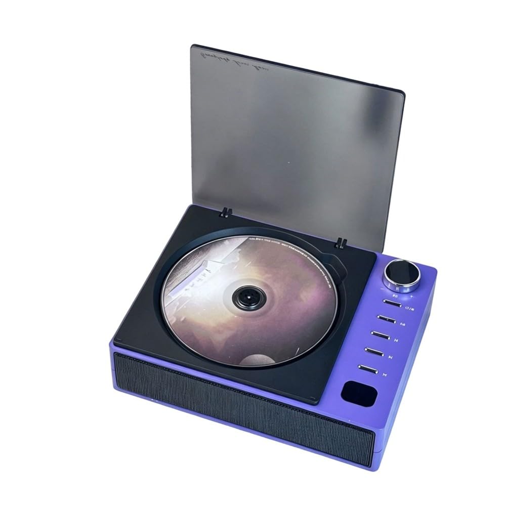 Reproductor de CD Personal de Escritorio Compacto y Retro con Altavoces Bluetooth Recargable para Regalo.