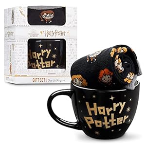 Harry Potter Tasse Gryffindor, Kaffeebecher und Socken Geschenke Set (Hogwarts)