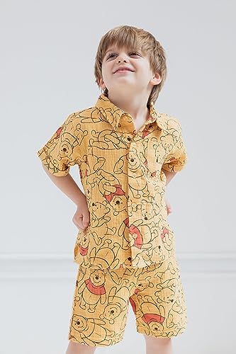 Image of Disney Winnie the Pooh Mickey Mouse Outfit Set Shortall Dress Newborn to Little Kid