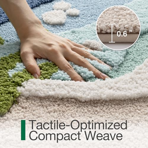 LUMI Beach Bathroom Rugs, Non Slip Bath Mat Ultra Soft Washable Absorbent Quick Dry, Ocean Sea Theme Bath Rug with Starfish Shell for Shower Floor, Kitchen Decor, Kids Room, 22"x34" - Image 4