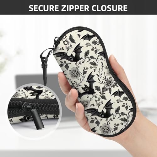 Image of Sunglasses Soft Case, Cute Ultra Light Portable Neoprene Zipper Eyeglass Glasses Case with Belt Clip for Men Women