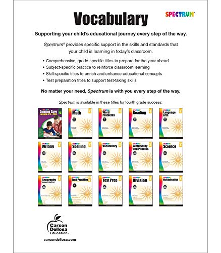 Spectrum CD-704611 Vocabulary Grade 4 Workbook thumb #1
