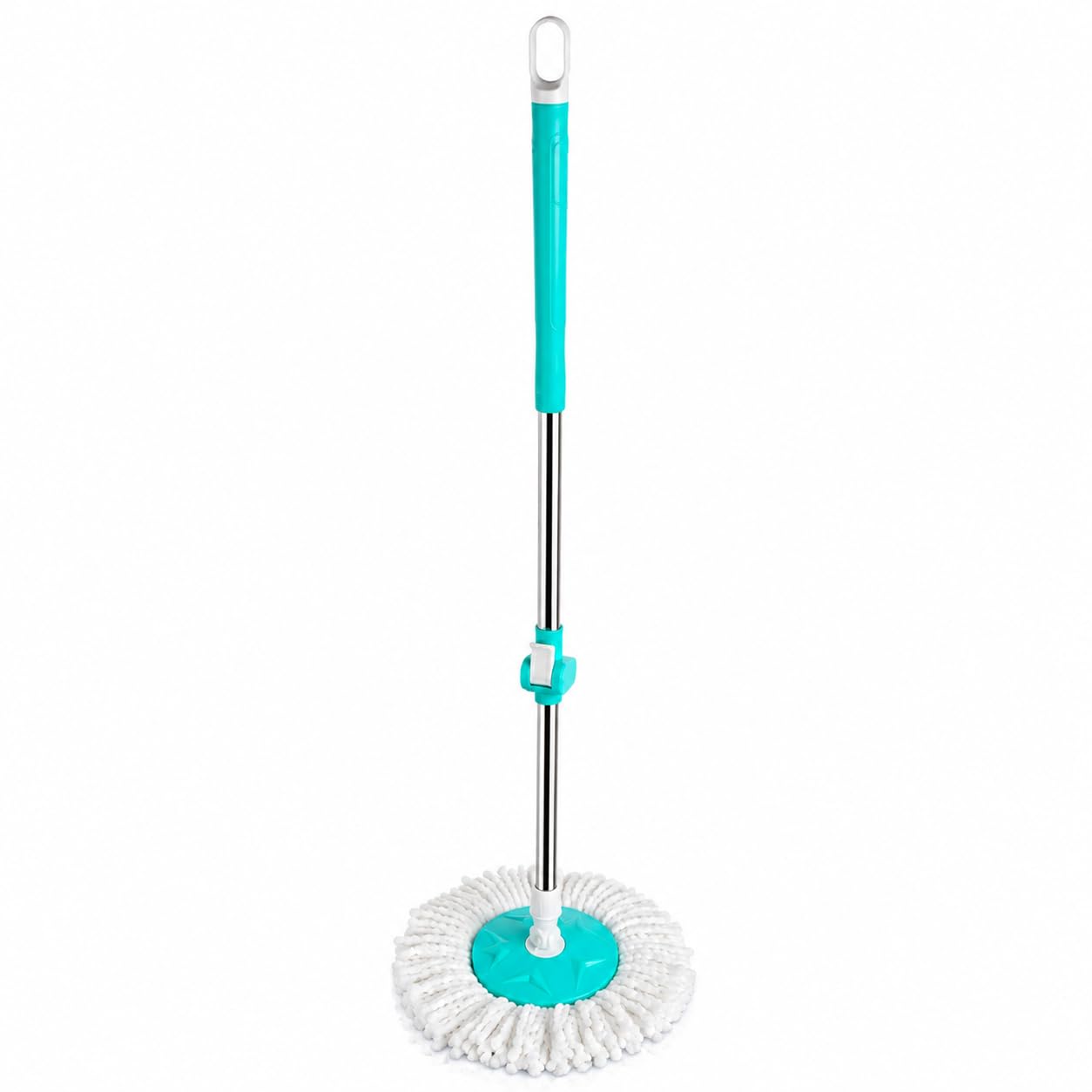 360° Spin Mop Head, Handle & Refill — Telescopic Stainless Steel Stick with Microfiber Mop Head for Deep Floor Cleaning (Aqua Blue)-image-30