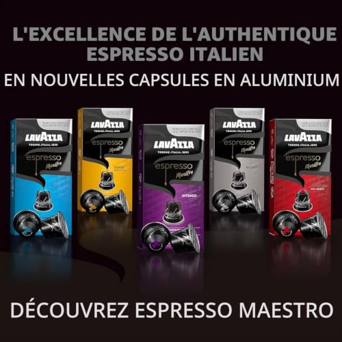 Lavazza, Espresso Maestro Classico, 10 capsules de café compatibles avec les machines Nespresso* Original, avec notes aromatiques de céréales et biscuits, 100% arabique, intensité 9, torréfaction