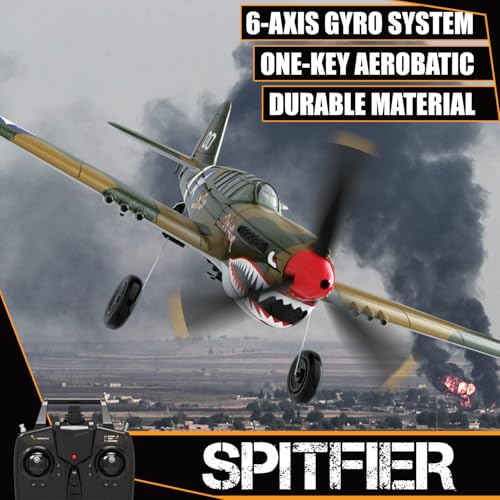 Image of RC Plane 4-CH RC Airplane - RC Airplane Ready to Fly Upgrade P-40 Warhawk Remote Control Airplanes for Beginners Adult with Beginners with Xpilot Stabilization System