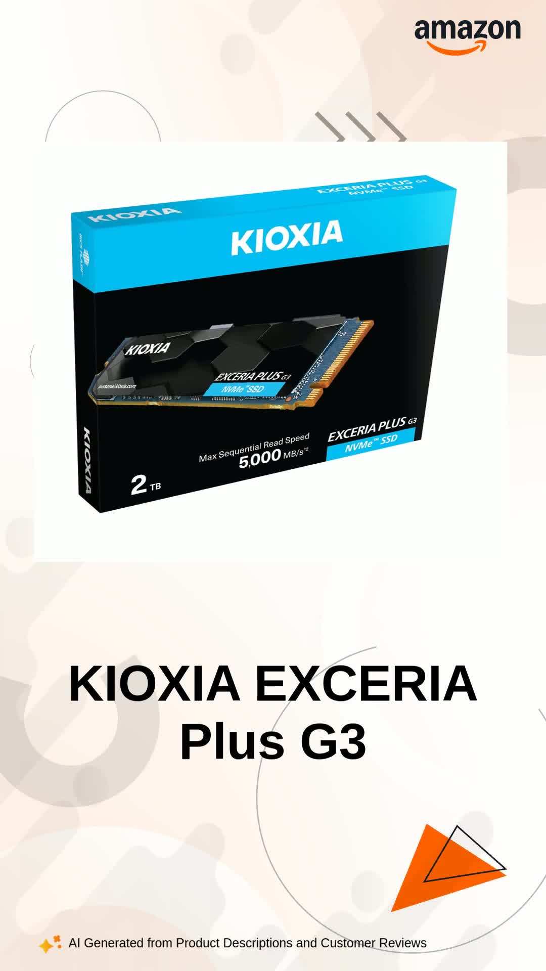 KIOXIA EXCERIA Plus G3 NVMe Internal SSD 2TB M.2 Type 2280 PCIe