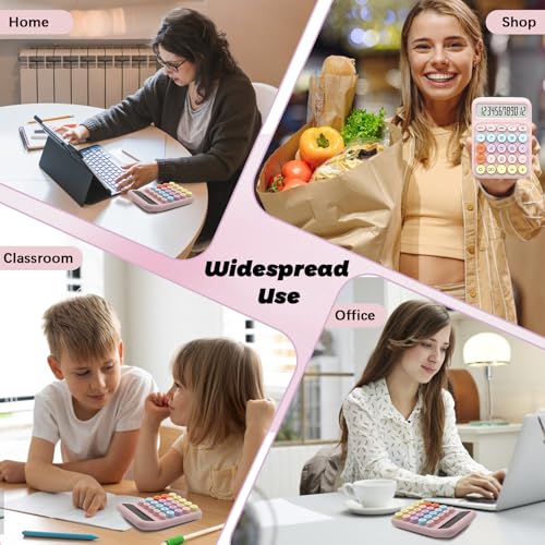 Pink Calculator, UPIHO Standard Calculator with 12 Digit Display and Big Buttons, Pink Office Supplies and Desk Accessories for Office,School - Image 6