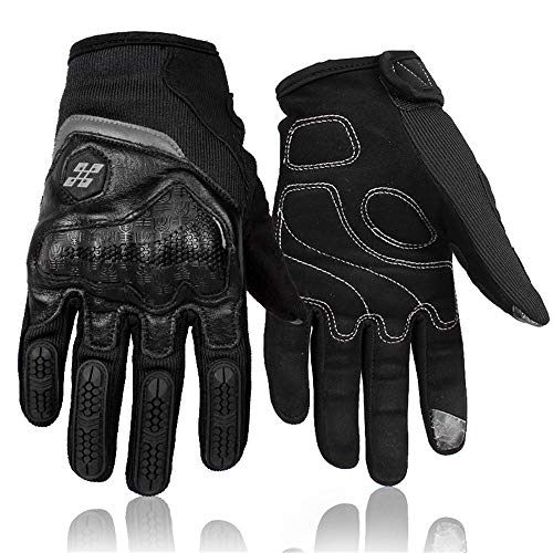 Gants de moto tactiles BaronHong noirs en taille L pour homme et femme - 3
