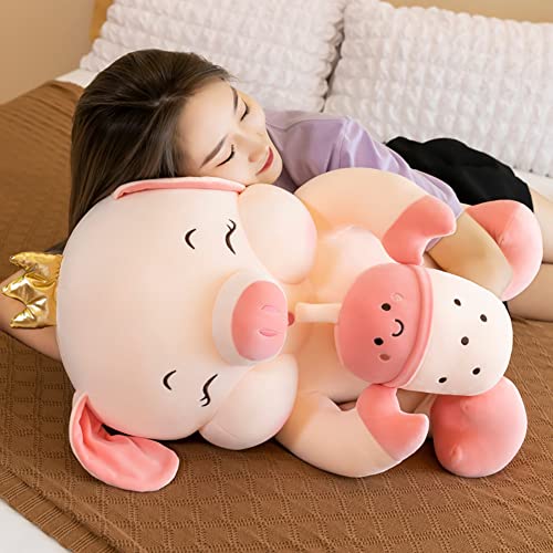 Cute Crown Angel Pig Plush Toy Stuffed Animal Pig Pillow 12.6 Inch Cute Piggy Plush Doll With Bottle Milk Kawaii Plush Pig Hugging Pillow Toys Gifts For Kids Boys Girls Pig Sleeping Pillow (32Cm) #TOP5