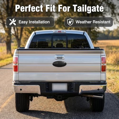 Image of 9.5 Inch Front Grille Rear Tailgate Emblem Compatible with 2015-2024 Ford F150, Aluminum Oval Overlay American Flag Decals Exterior Accessories